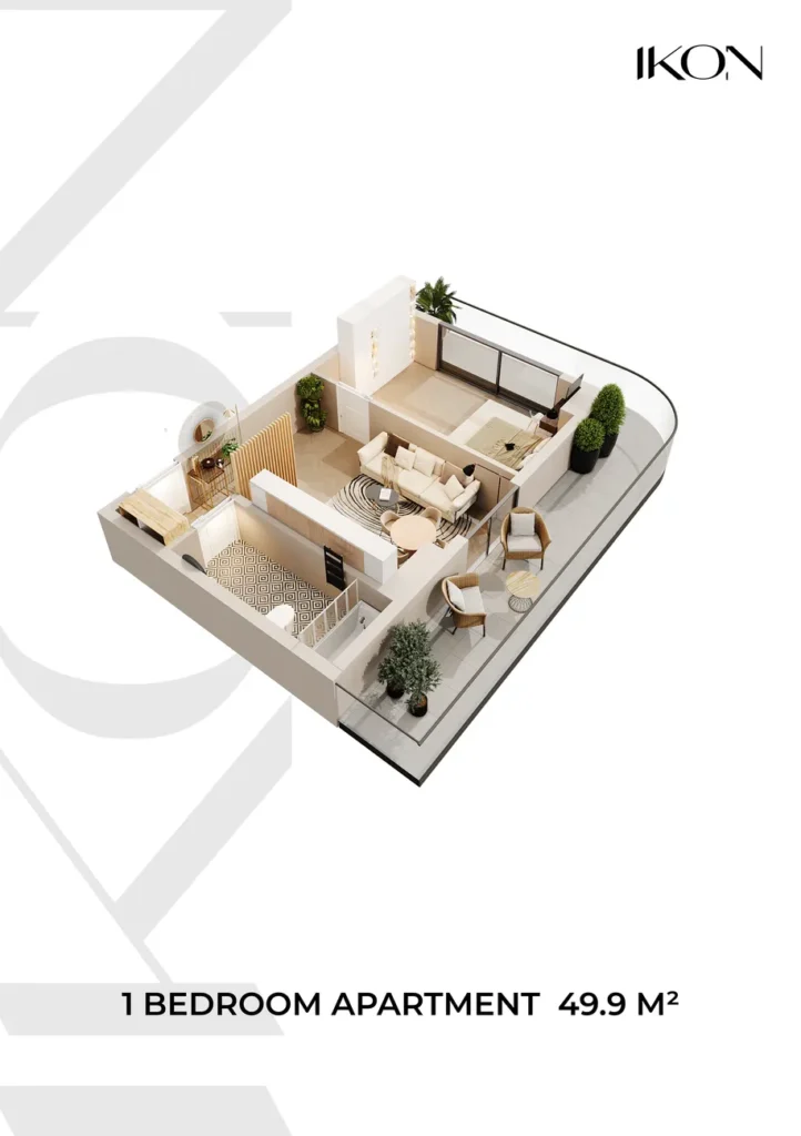 Geräumige 1-Zimmer-Wohnung mit Balkon 49,90 m² in