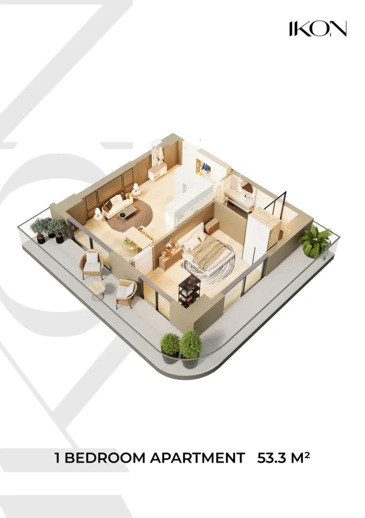 Studio moderne de 53.30 m² à