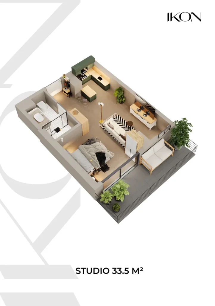 Studio moderne de 33,50 m² à