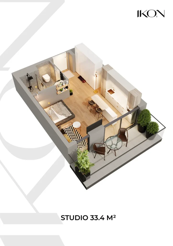 Studio moderne de 33,50 m² à