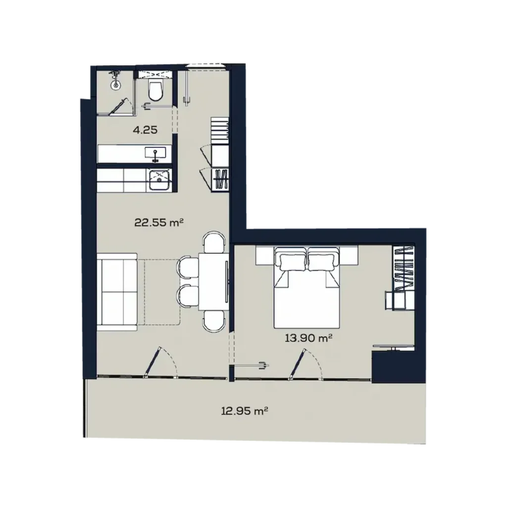 Cosy 1 bedroom flat 53.65 m² in