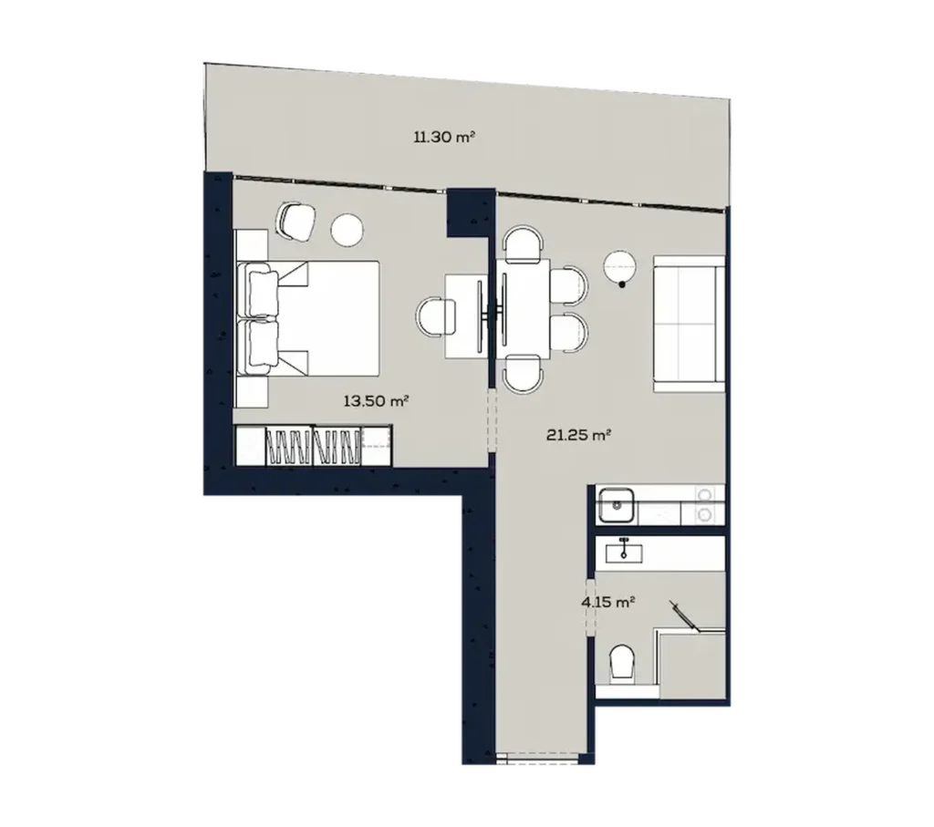 Elegantní ložnice s balkonem 50,20 m² v