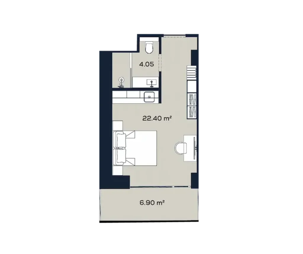 Panoramatické studio v centru 33,35 m² v