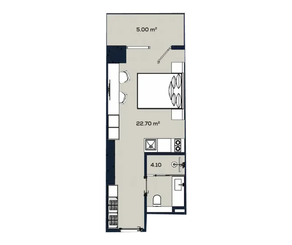 Экономичная студия 31.80 м² в