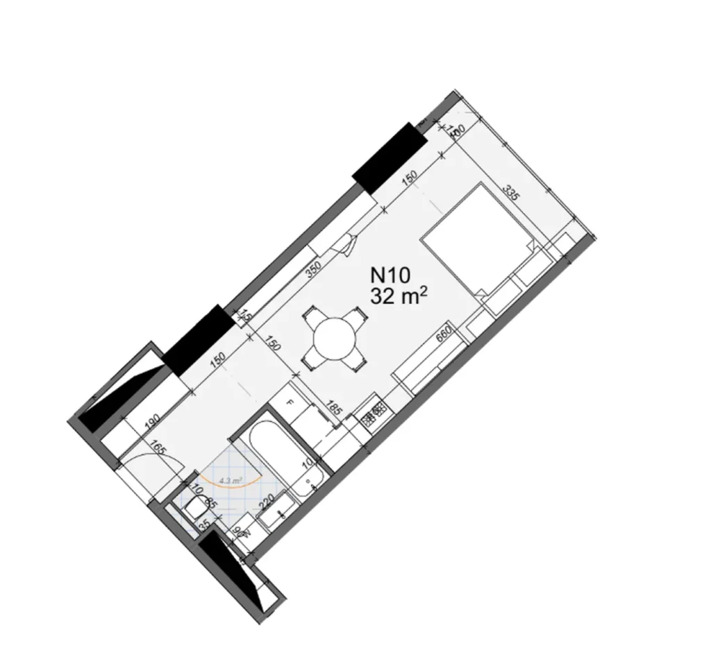 Studio confortable de 32.00 m² à