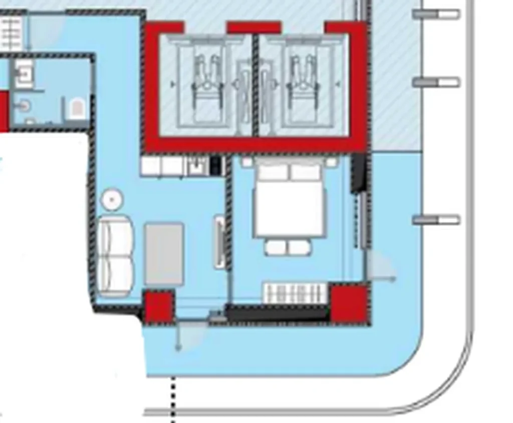 Studio lumineux avec balcon de 58,42 m² à