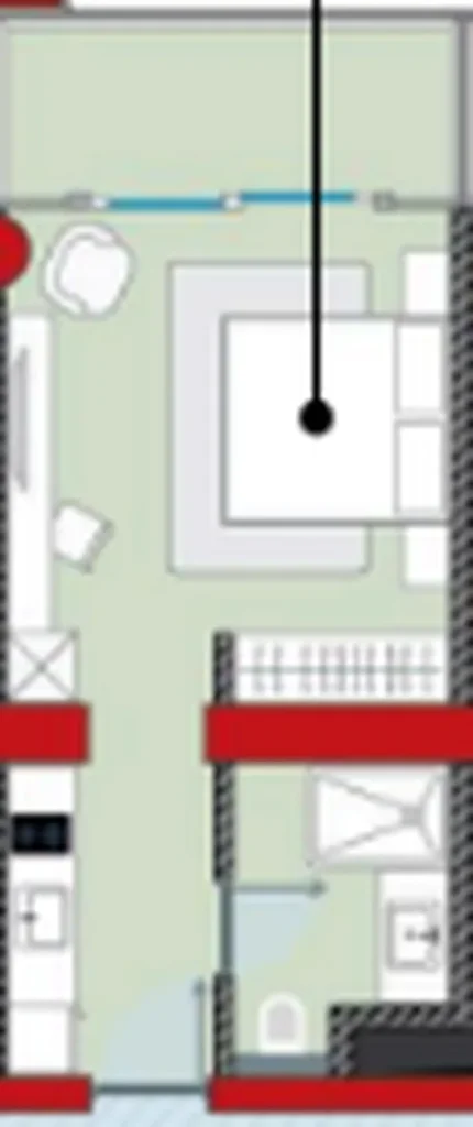 סטודיו אלגנטי בגודל 34.70 מ"ר ב