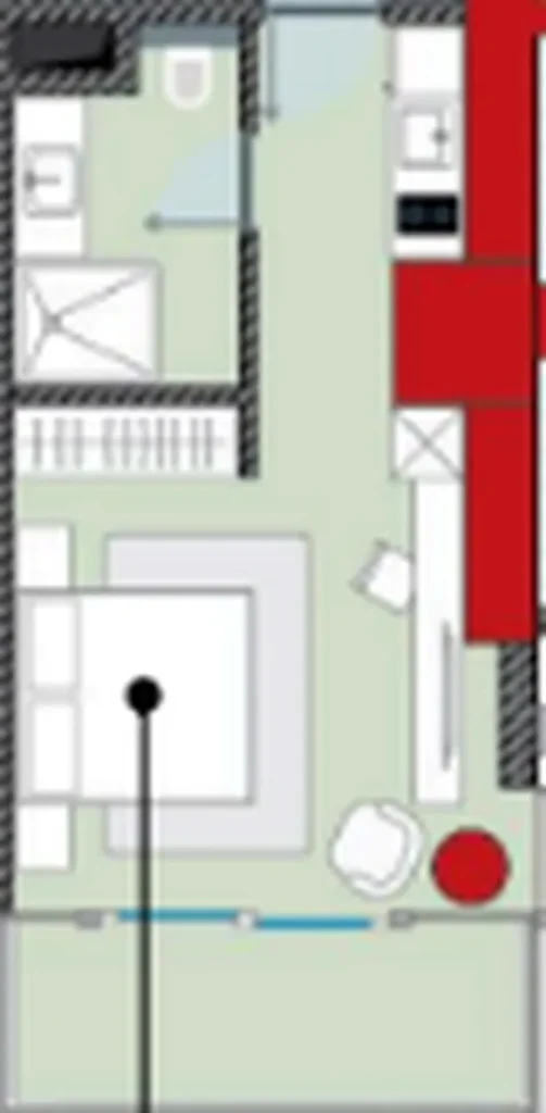 דירה נוחה בגודל 36.50 מ"ר ב