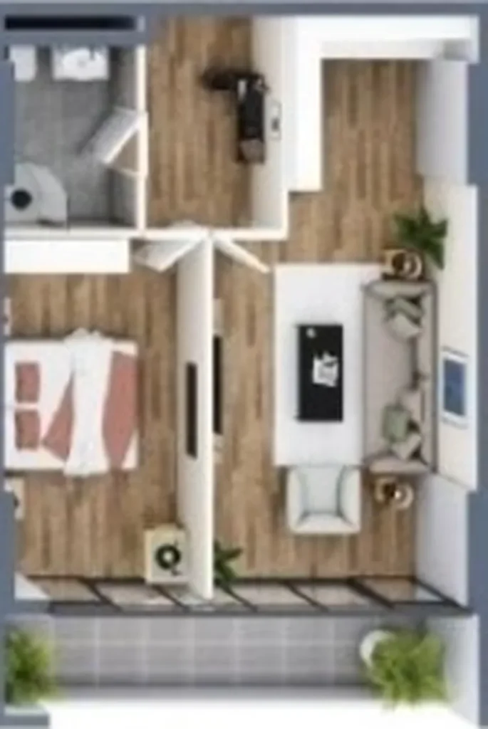 Studio laconique de 57.70 m² à