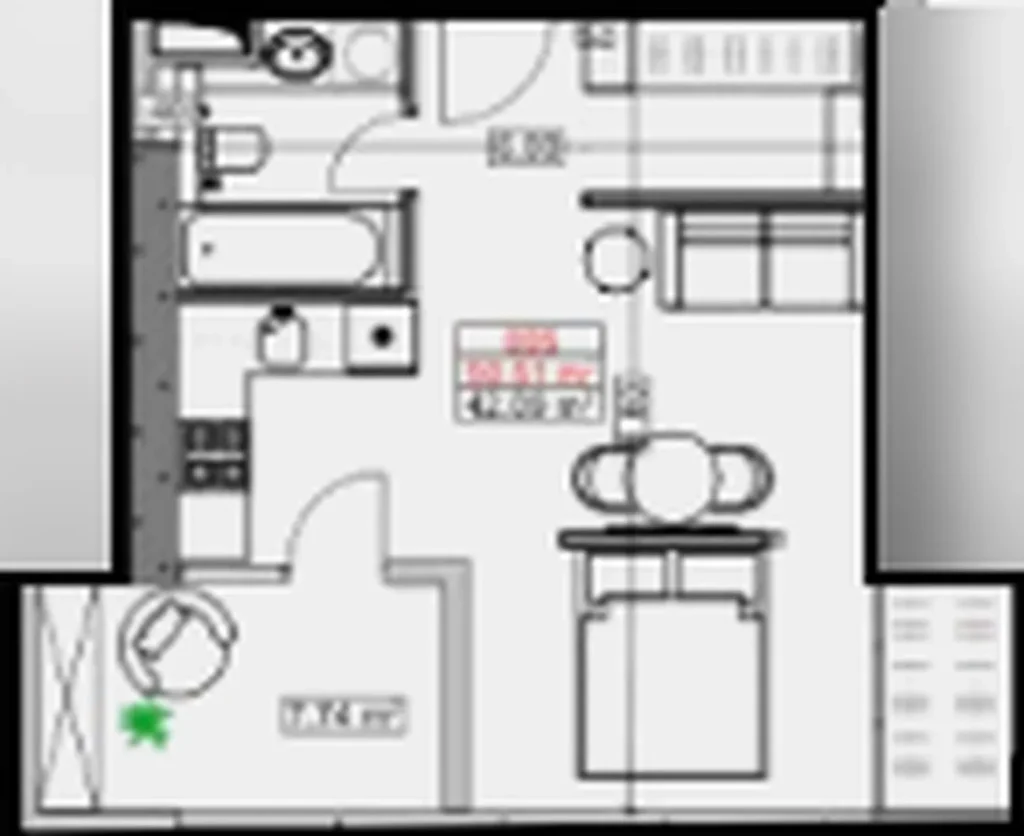 Studio idéal avec une terrasse de 50,51 m² en