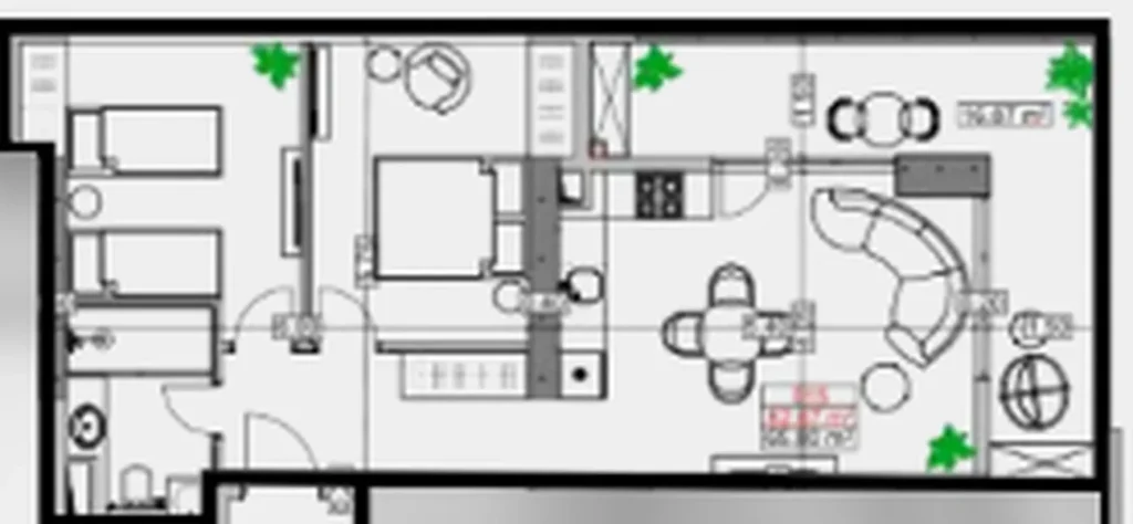 Spacieux appartement d'une chambre à coucher de 82,67 m² à