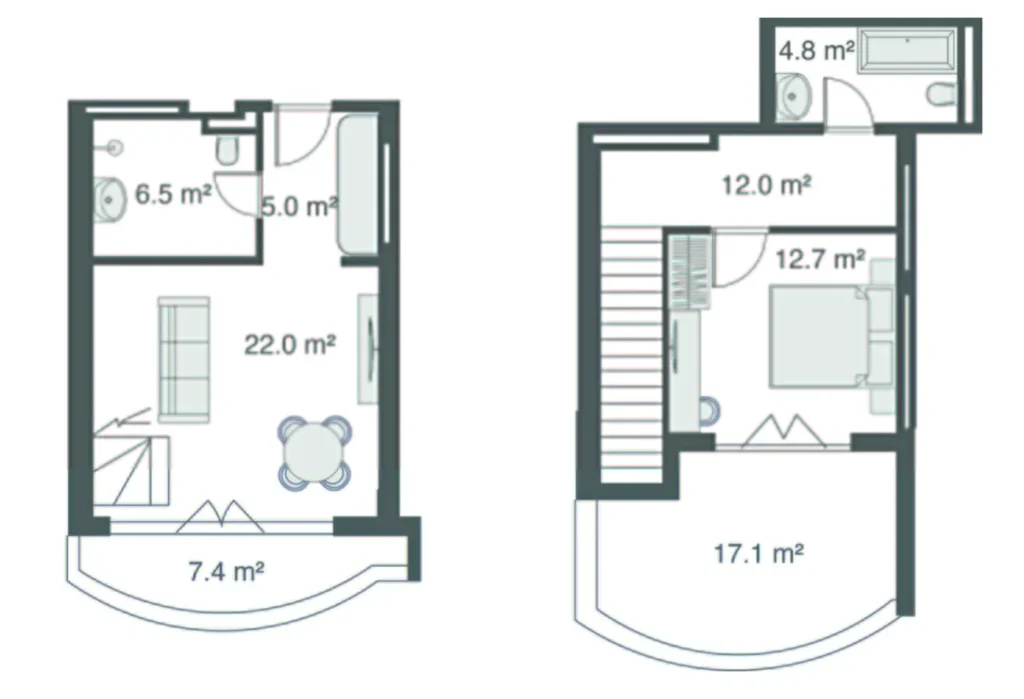 Ático dúplex con dos terrazas 87,50 m² en