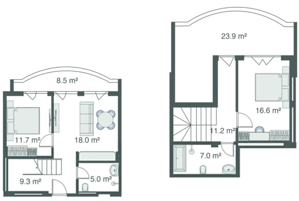Lacónico ático dúplex de 111,20 m2 en