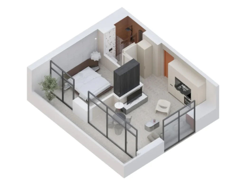 Prostorný byt s 1 ložnicí v