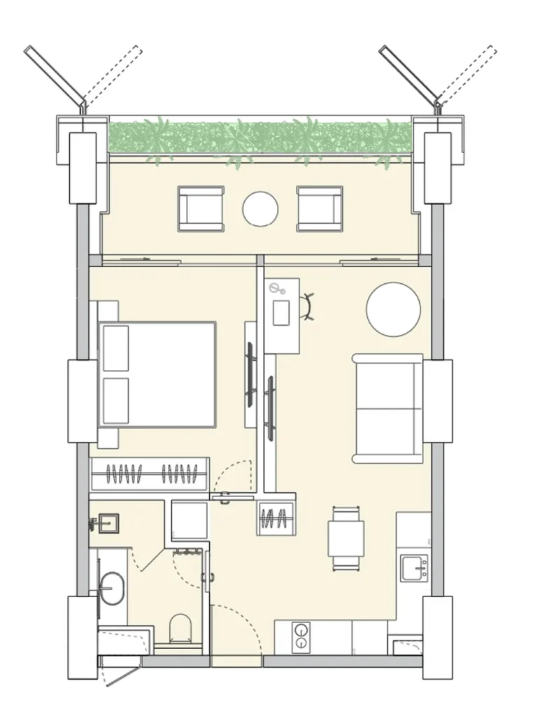 Exkluzivní byt s 1 ložnicí 47,10 m² v