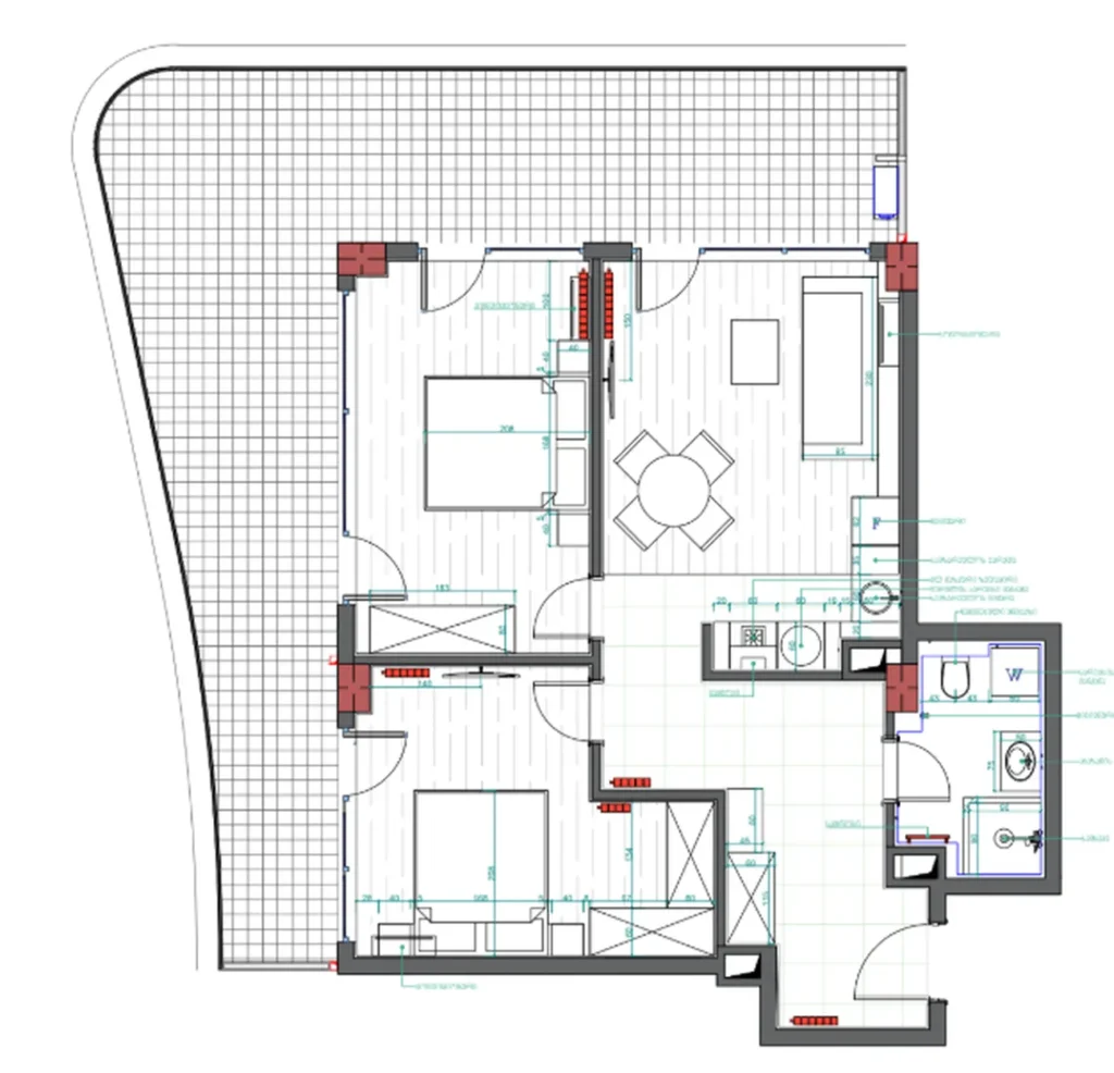 Вместительная двушка с террасой 113.60 м² в