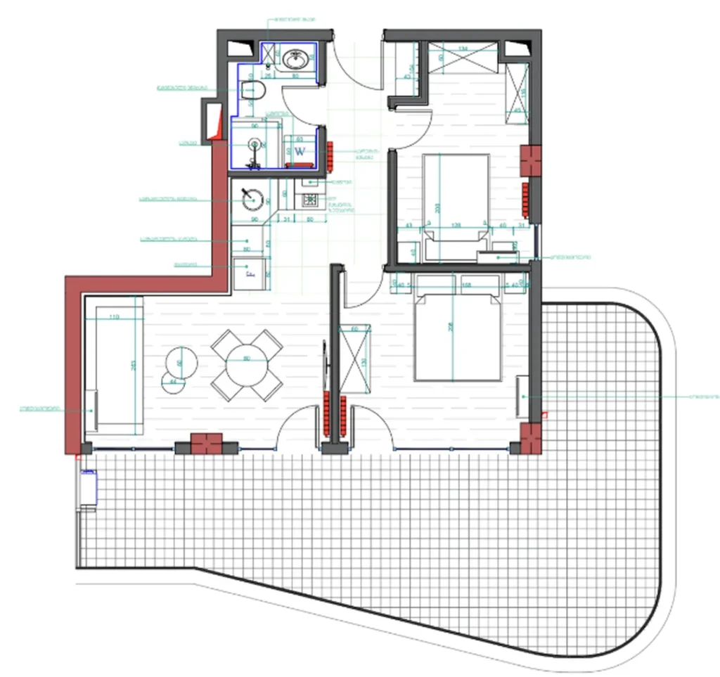 Уютная 2-комнатная квартира 97.60 м² в