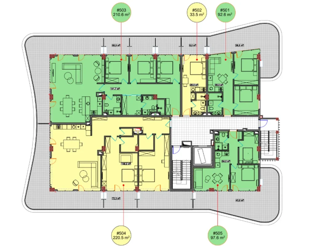 Світла 2-кімнатна квартира 92.60 м² у