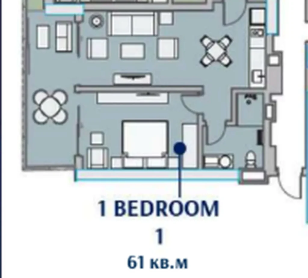 Gemütliches Studio mit Küche 58,84 qm in
