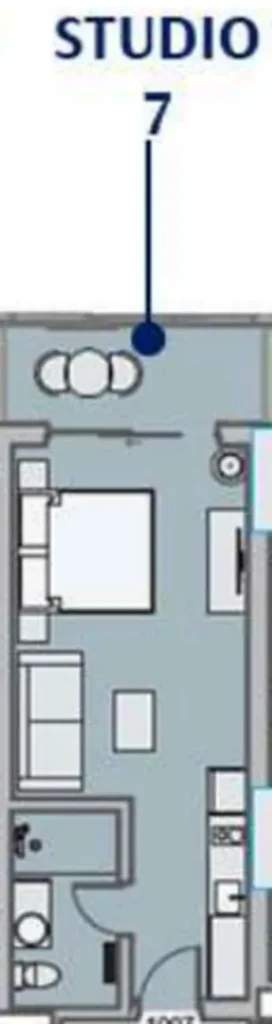 Studio économique et moderne de 36.84 m² à