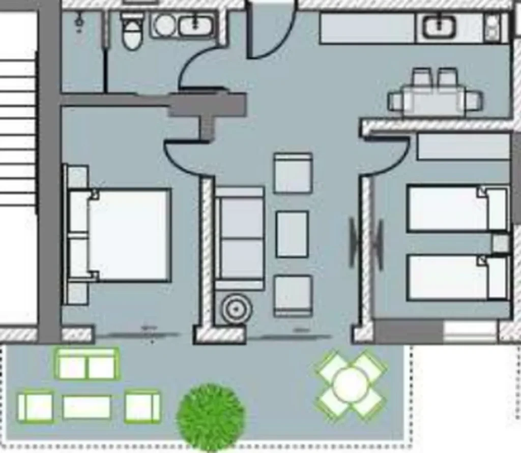 Lumineux deux chambres à coucher 70.20 m² à