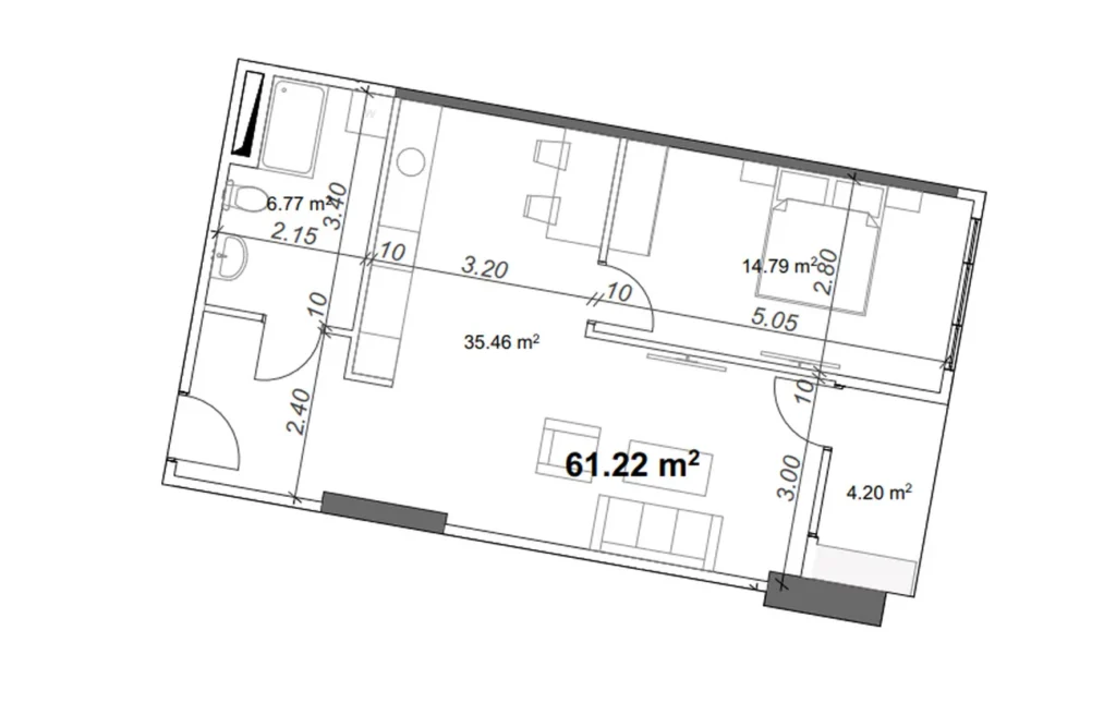 Moderne Wohnung mit Panoramablick 61,22 m² in