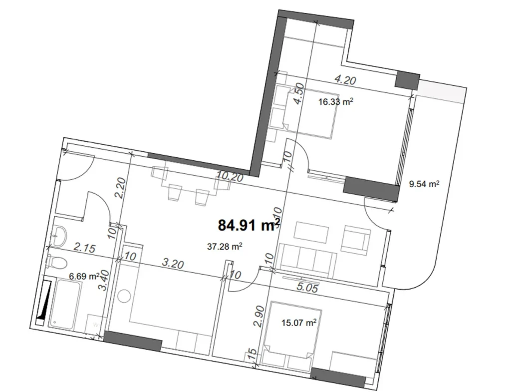 Gemütliche 2-Zimmer-Wohnung 84,91 m² in