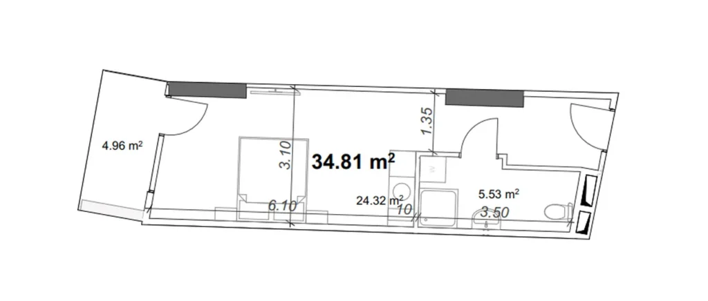 סטודיו נעים בגודל 38.78 מ"ר ב