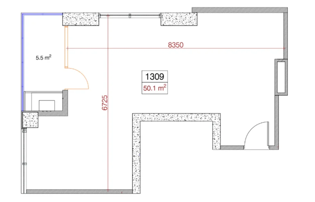 Elegant 1 bedroom flat of 50.10 sq.mt in