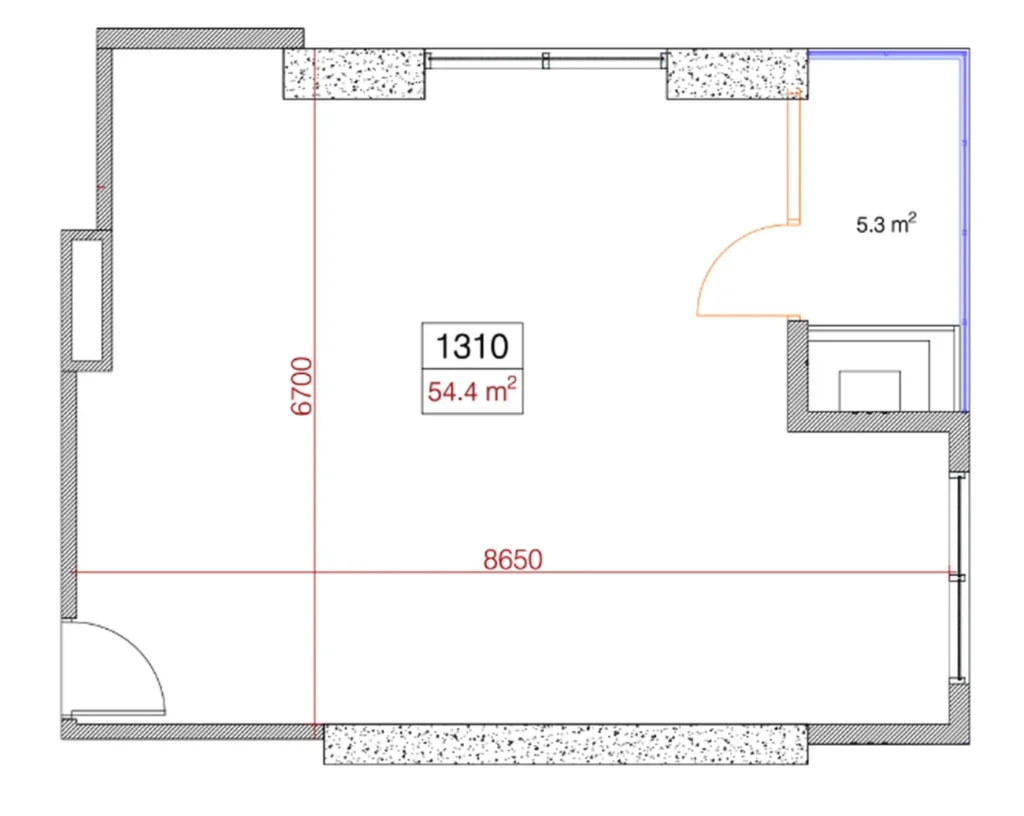 Bright and stylish 1-bedroom flat 54.40 sq.m. in