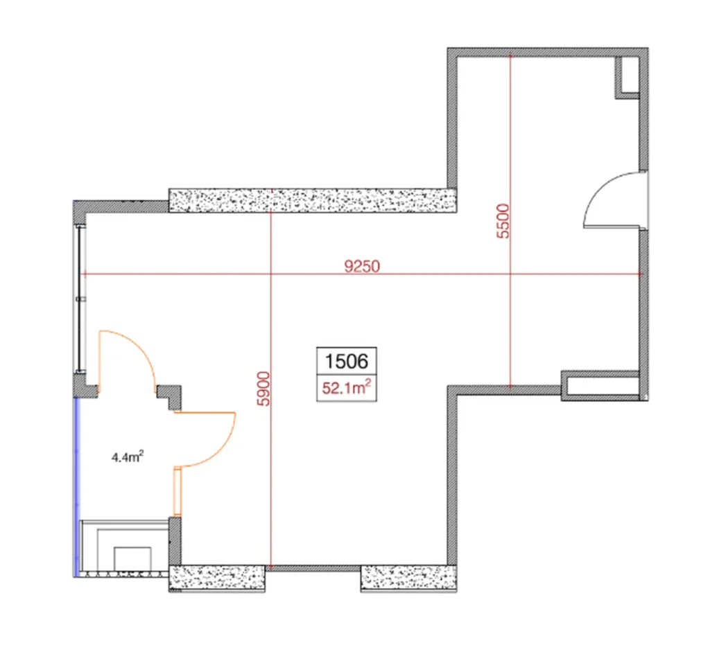Compact studio of 32.20 sq.m. in