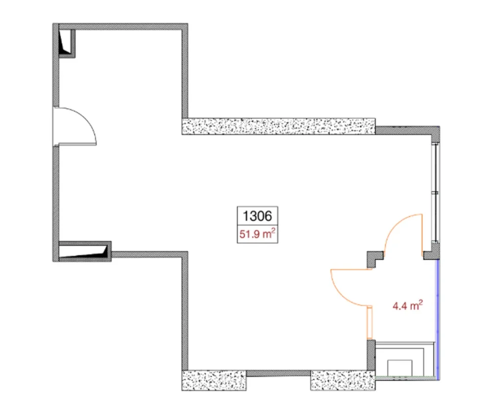 One flat in the centre 51.90 m² in