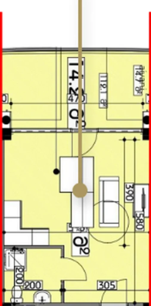Студия-пентхаус с панорамной террасой 46.20 м² в