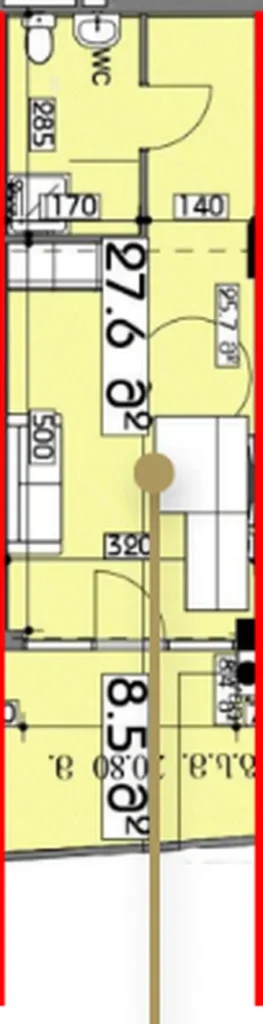 Уютная и светлая студия 34.10 м² в