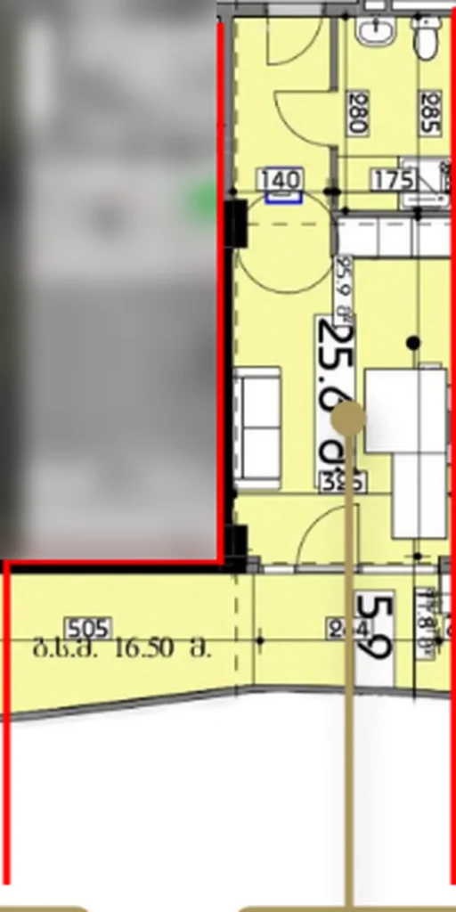 Geräumiges Studio 37,70 m² in