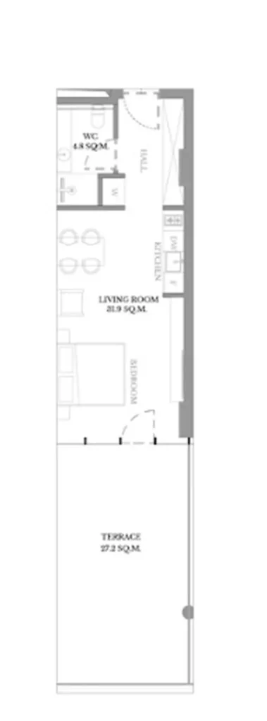 Просторная студия-лофт 63.90 м² в