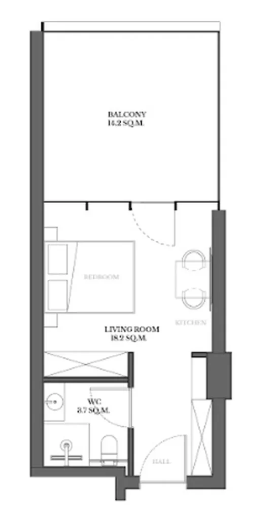 Практичная студия 36.10 м² в