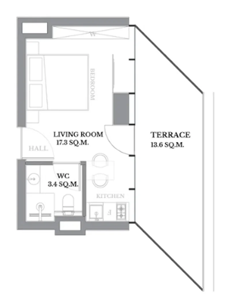 Уютная студия 34.30 м² в