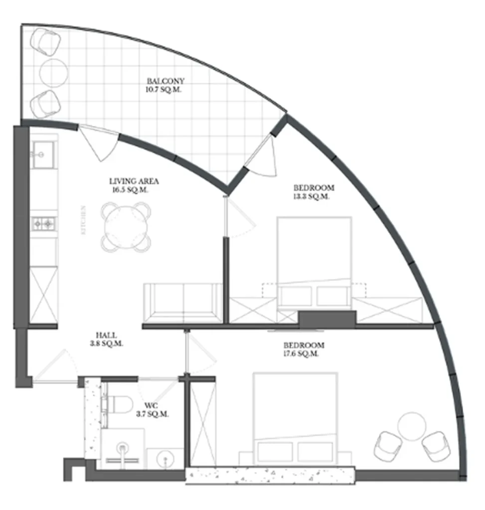 Praktický byt se 2 ložnicemi 65,60 m² v