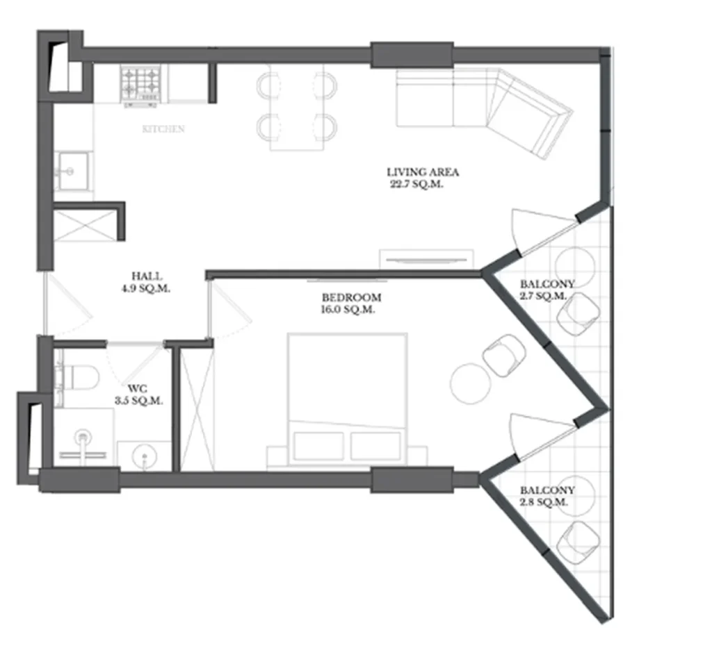 Vyvážený dvoupokojový 52,60 m2 v