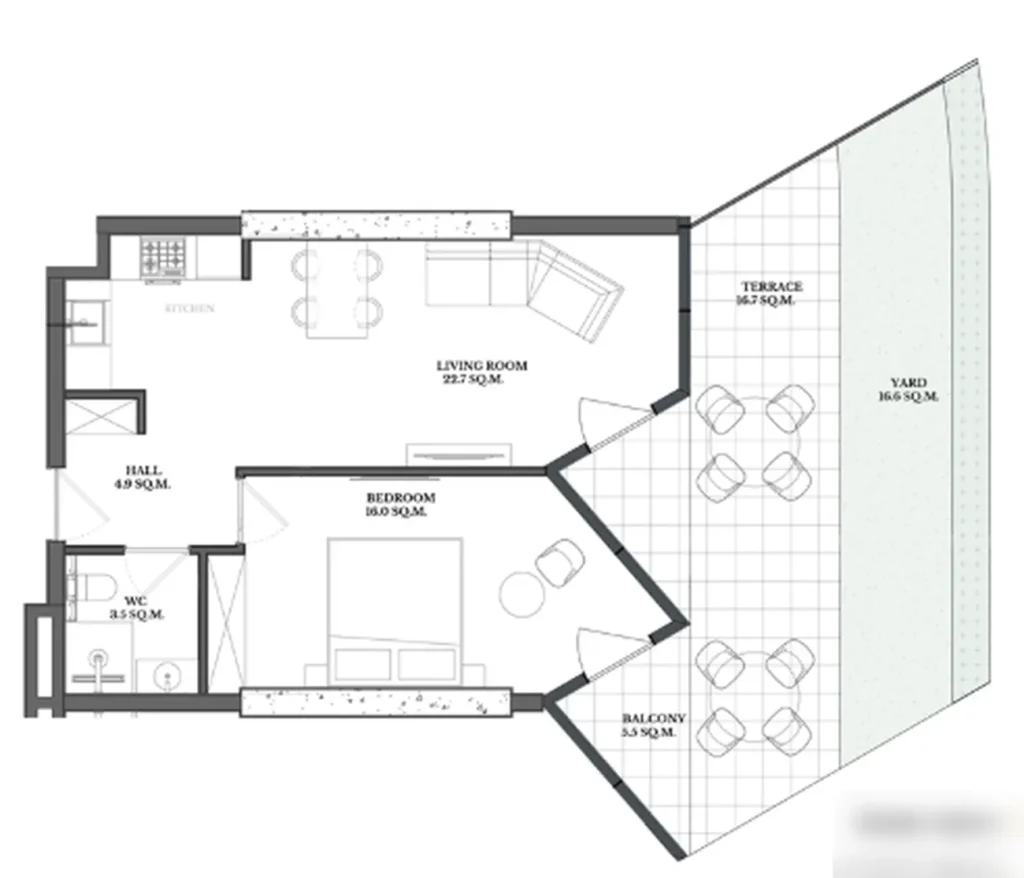 Jedinečný byt s 1 ložnicí 85,90 m² v