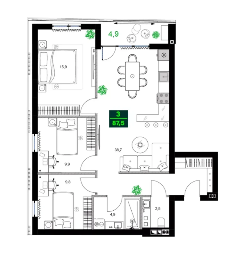 Un spacieux triplex familial de 87,50 m² à