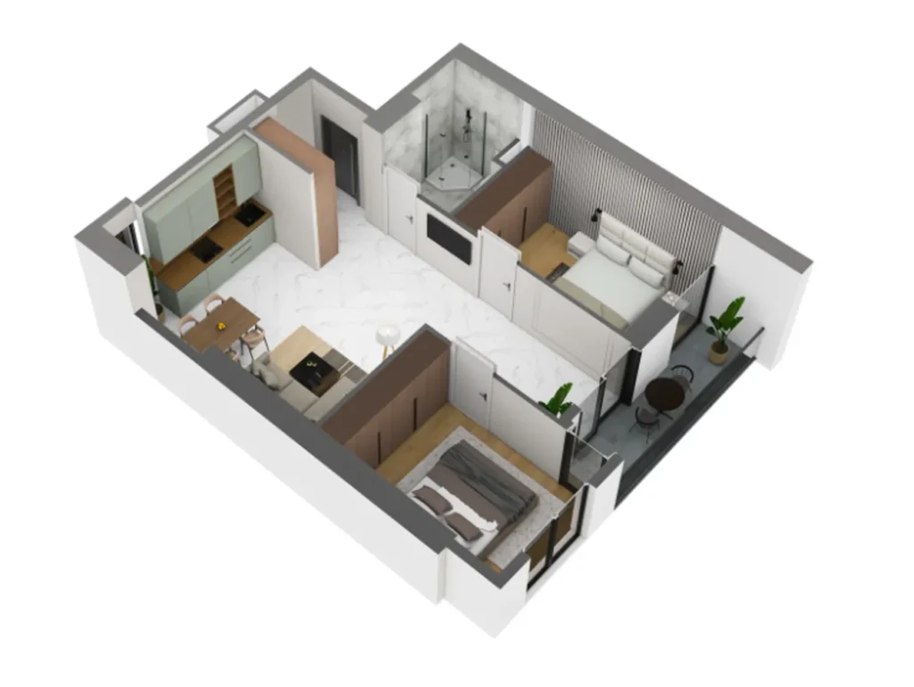 Accogliente appartamento con 1 camera da letto 69.50 m² in Modern Ultra