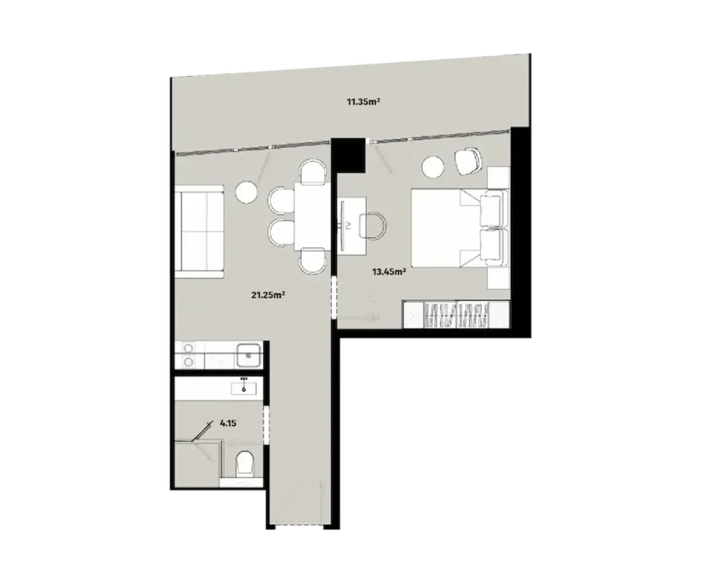 1 room flat in the centre 50.20 m² in