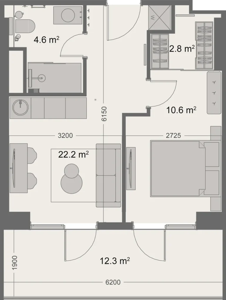 Cosy studio flat with mountain panorama 47.90 m² in