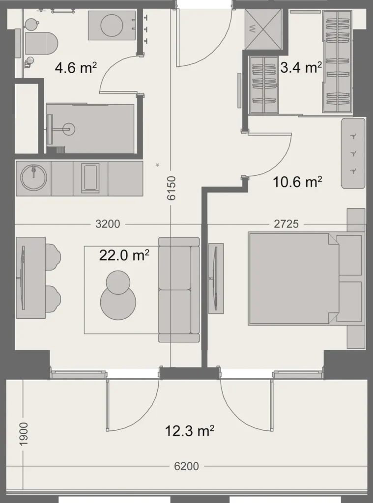 Praktyczny pokój jednoosobowy z widokiem na góry 48,30 m² w