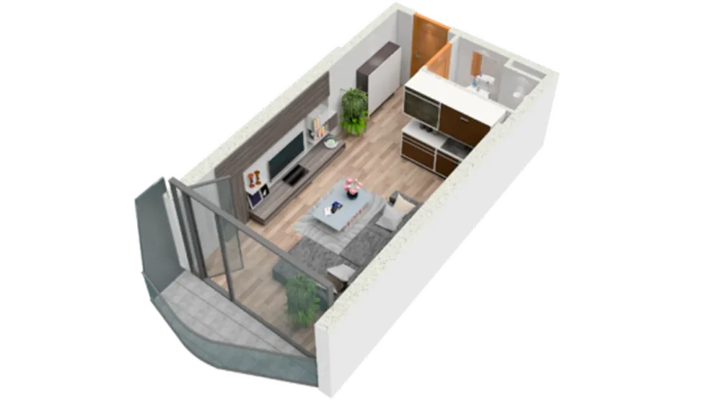 Ultra-modern studio of 32.30 sq.m. in