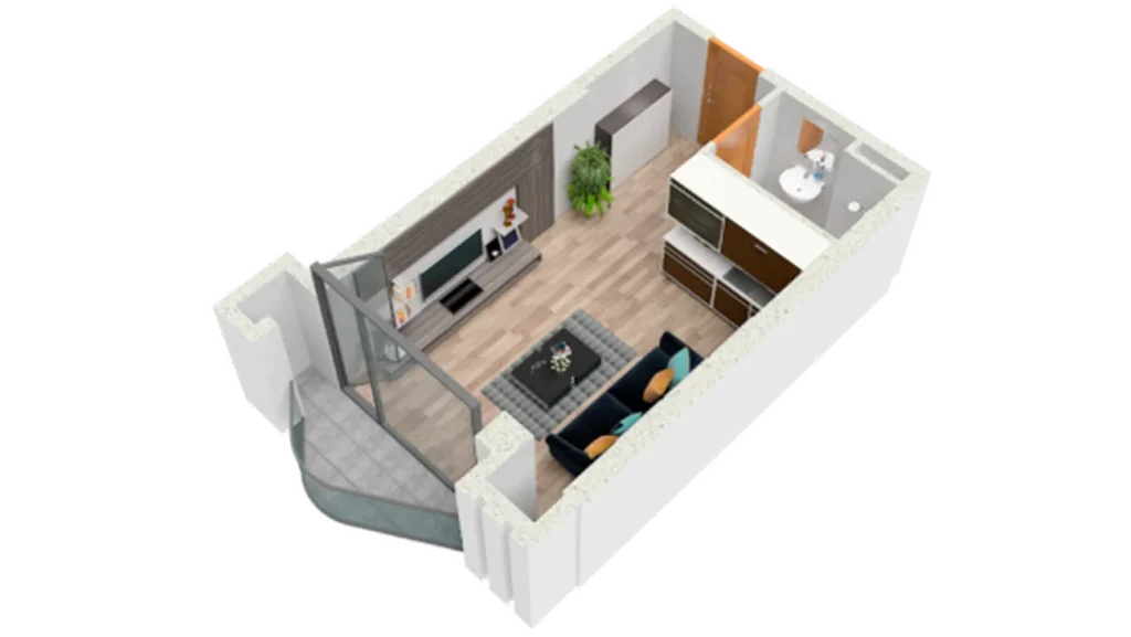 Przestronne studio w kompleksie o powierzchni 35,90 m² w