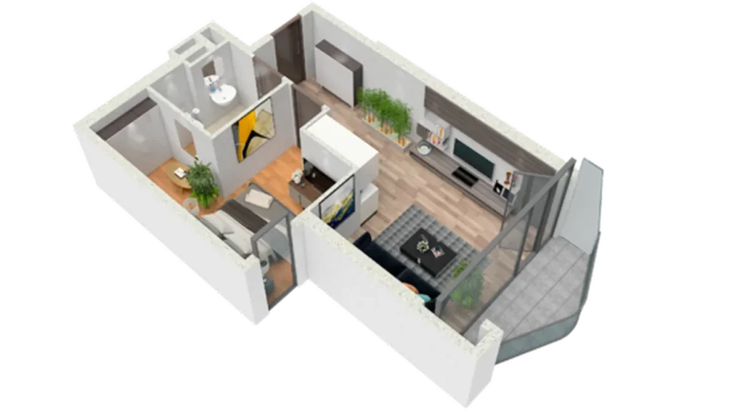 Lakoniczne studio przy głównym bulwarze 32,50 m² w