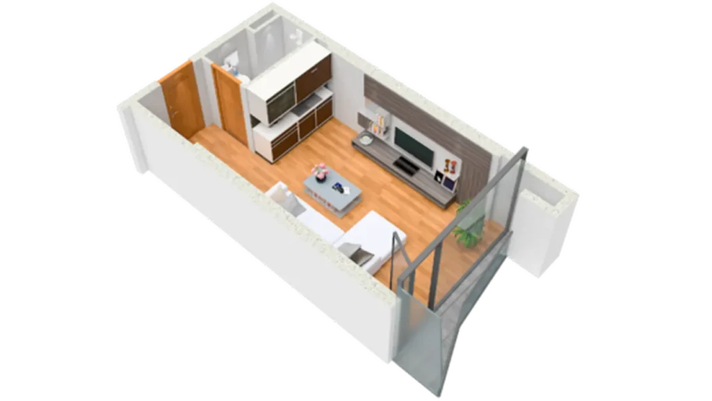 Smart open-plan studio 31.20 m² in